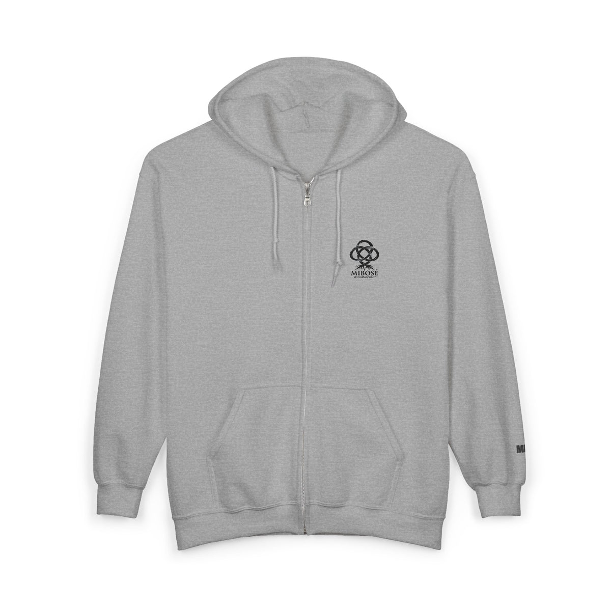 MIBOSÉ Skull & Crossbones Mini Logo Zip Hooded Sweatshirt