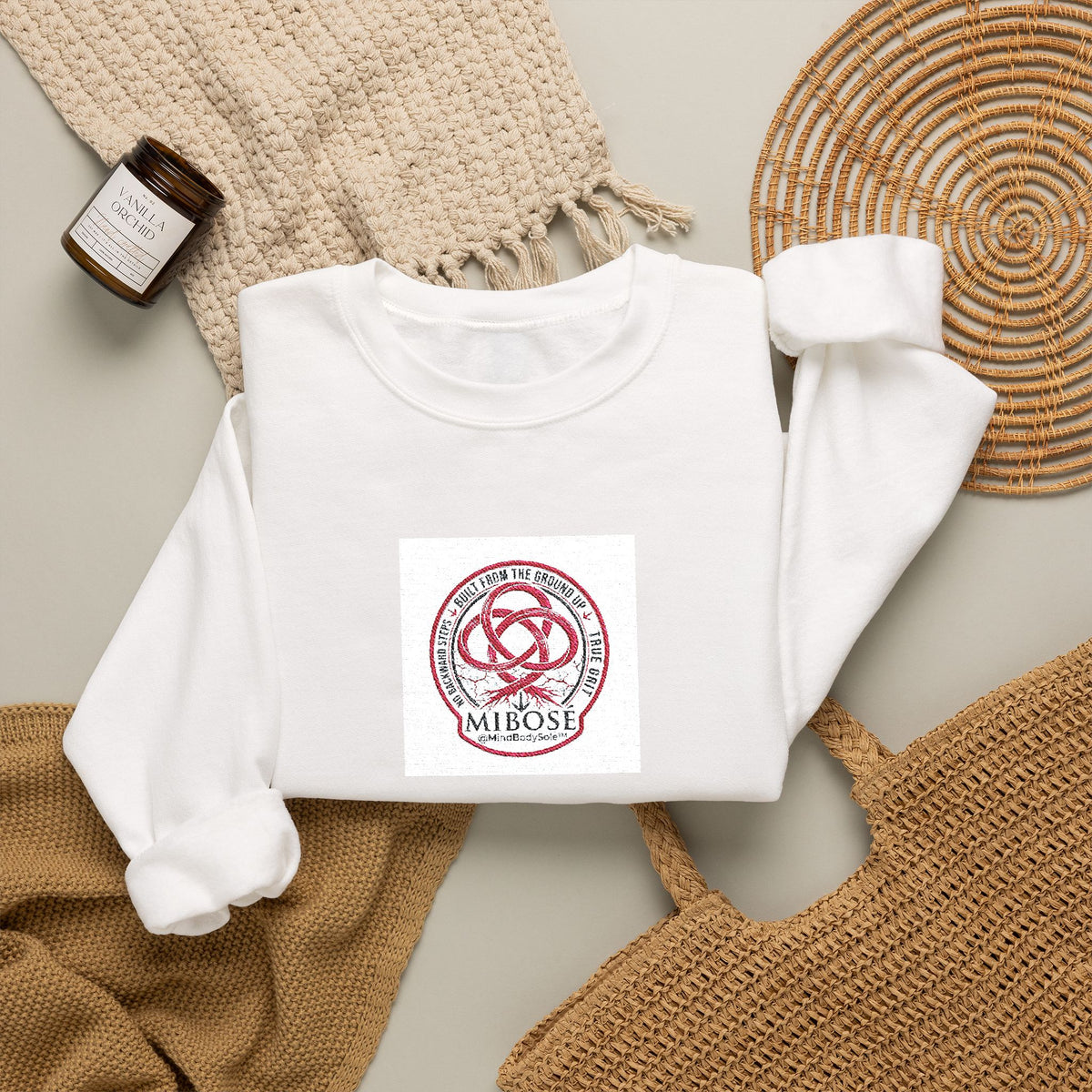 Love Knot Crewneck Sweatshirt — Minimal Heart Interlock Graphic