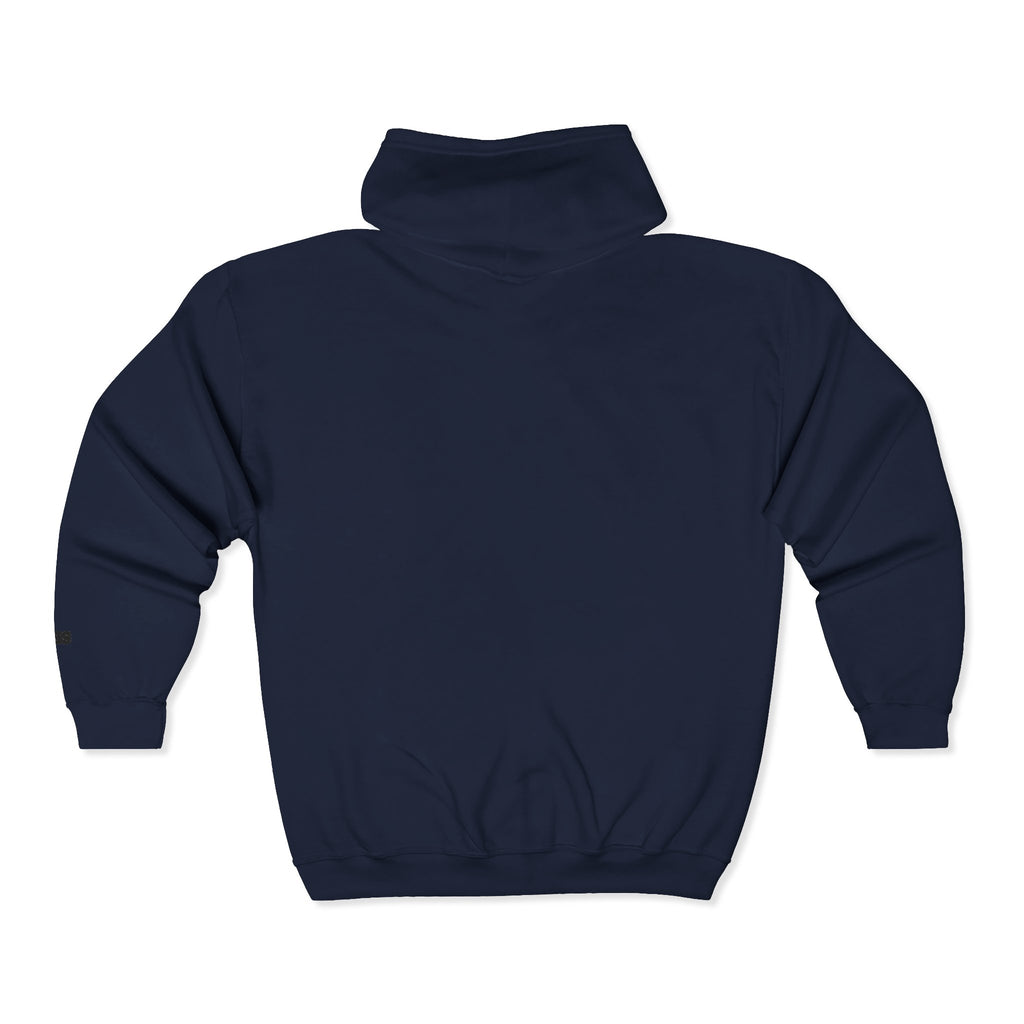 MIBOSÉ Skull & Crossbones Mini Logo Zip Hooded Sweatshirt
