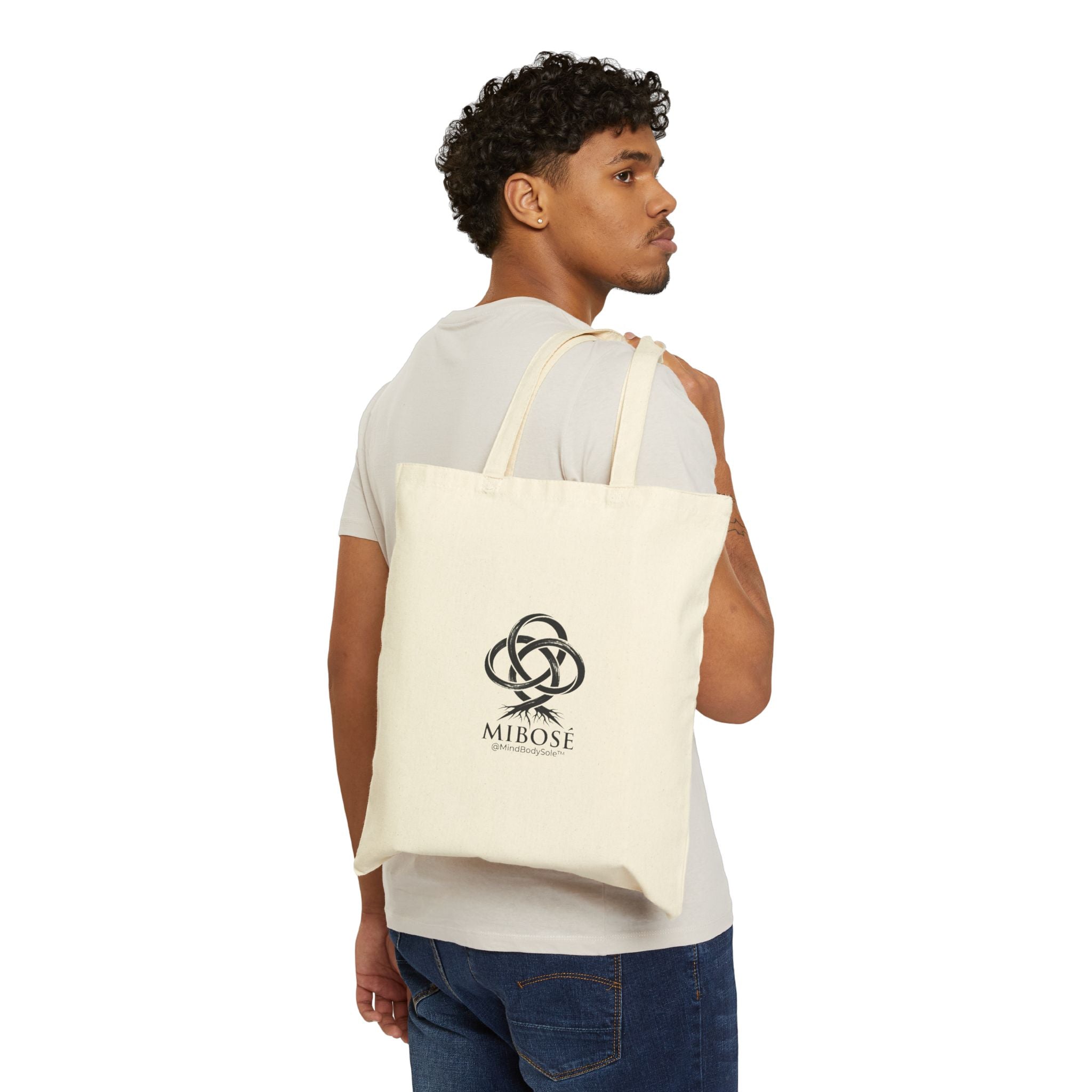 Canvas Tote Bag — Minimal Mibose Logo Reusable Shopping & Everyday Carry