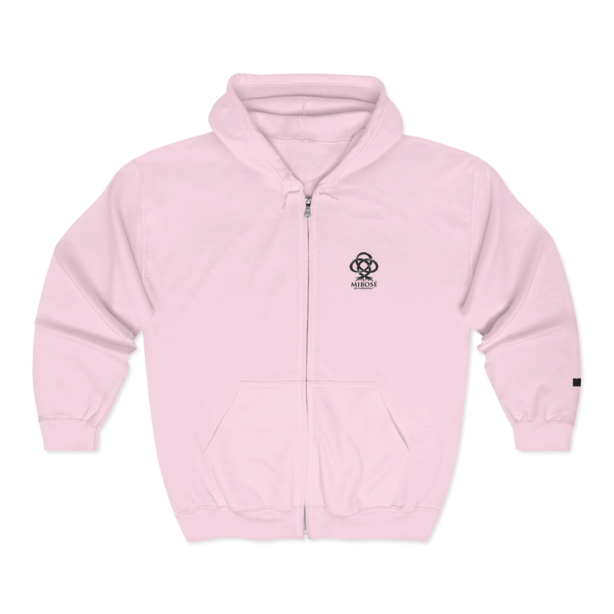 MIBOSÉ Skull & Crossbones Mini Logo Zip Hooded Sweatshirt