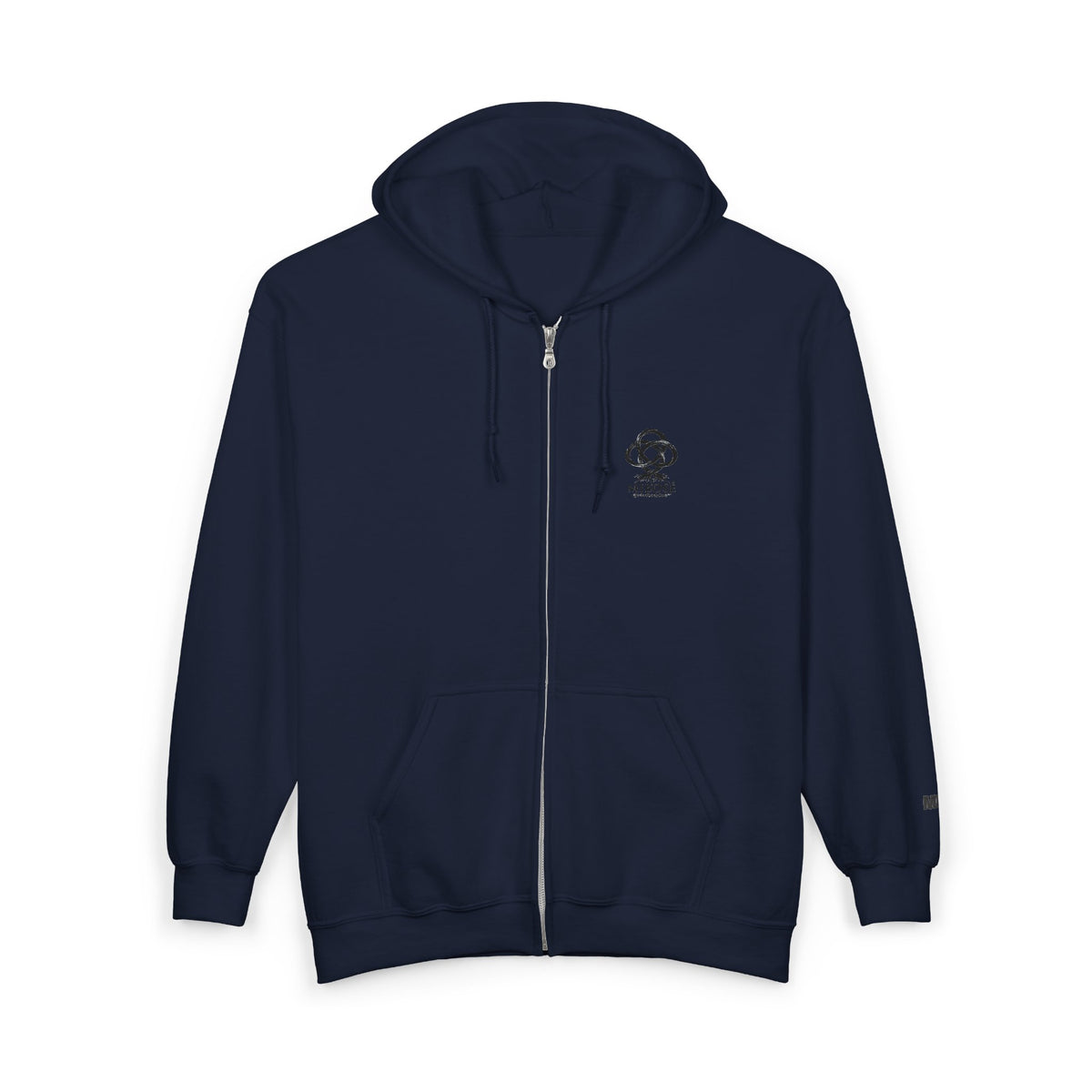 MIBOSÉ Skull & Crossbones Mini Logo Zip Hooded Sweatshirt