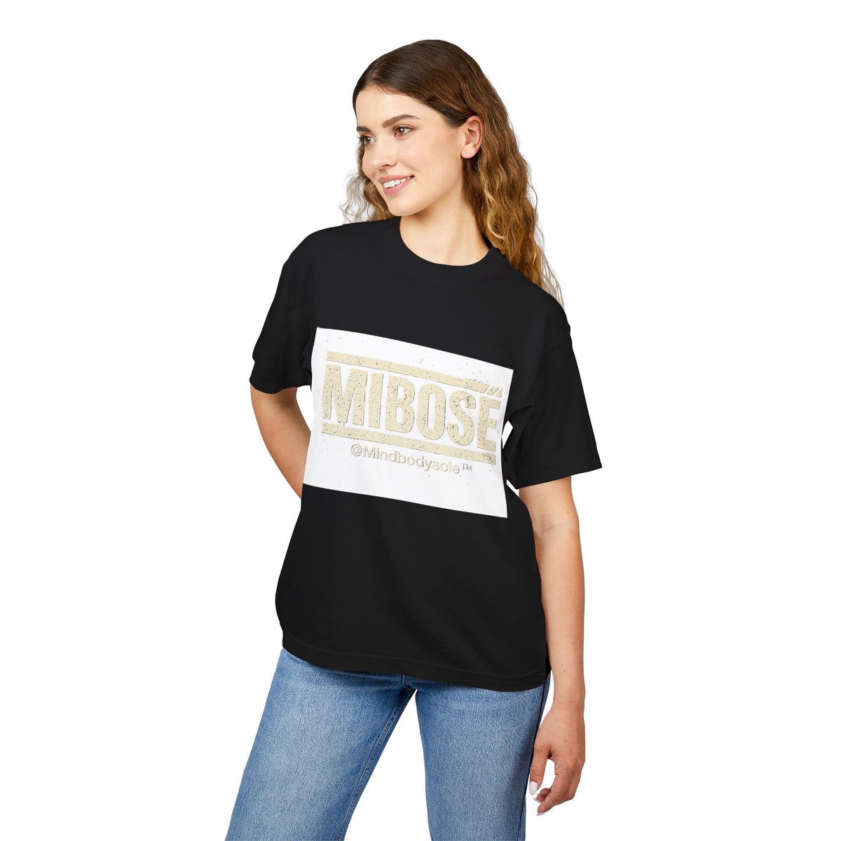 MIBOSE Tee — Retro Beige Graphic T‑Shirt