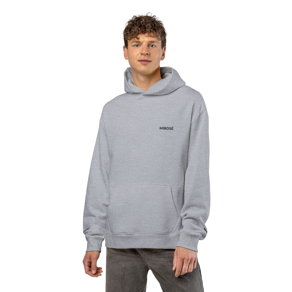 Relaxed Hoodie — Minimalist Black Embroidered Logo Hoodie