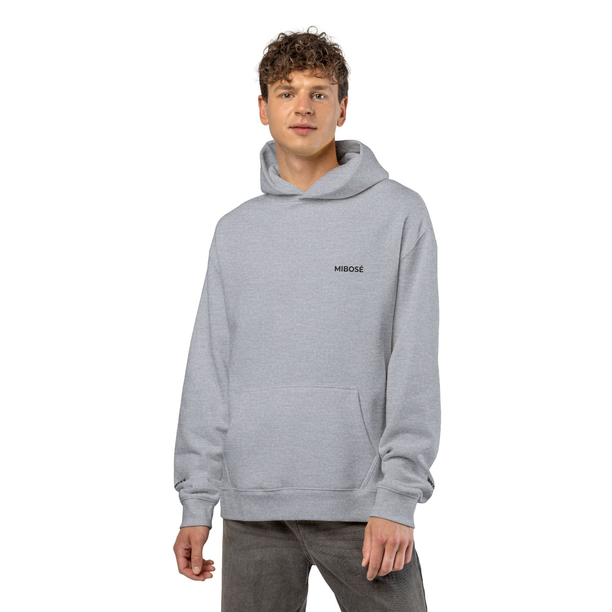 Relaxed Hoodie — Minimalist Black Embroidered Logo Hoodie