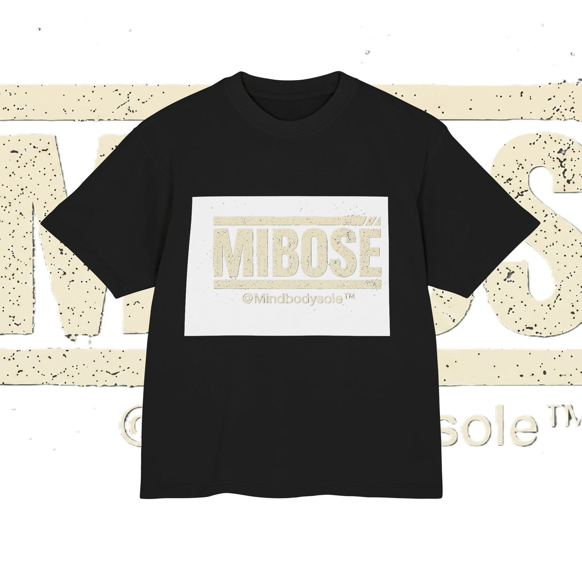MIBOSE Tee — Retro Beige Graphic T‑Shirt