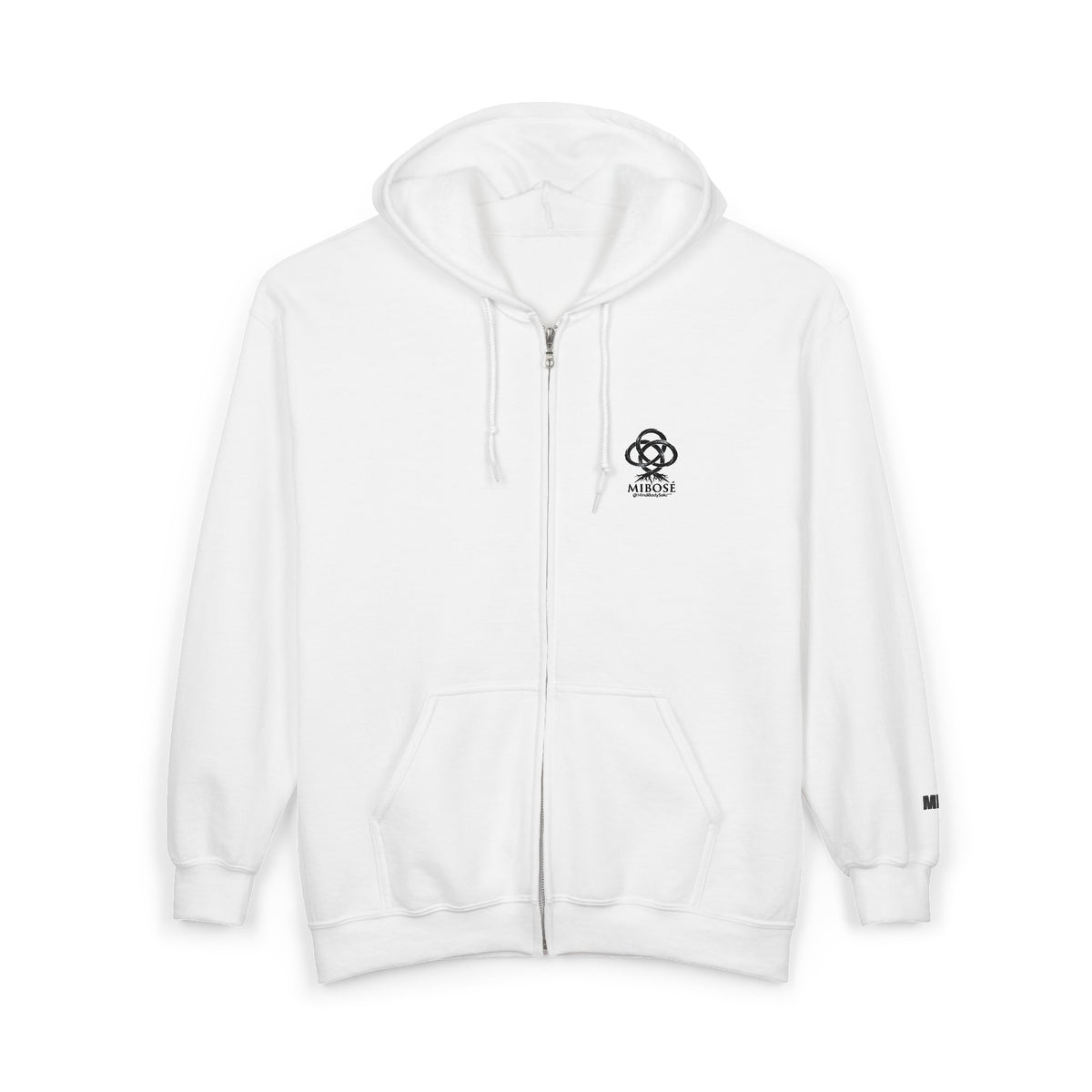 MIBOSÉ Skull & Crossbones Mini Logo Zip Hooded Sweatshirt