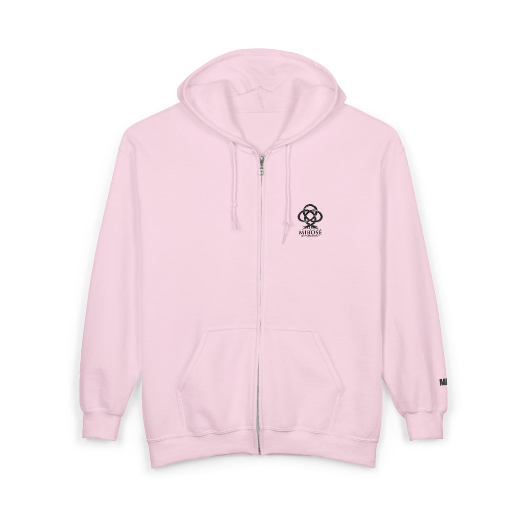 MIBOSÉ Skull & Crossbones Mini Logo Zip Hooded Sweatshirt