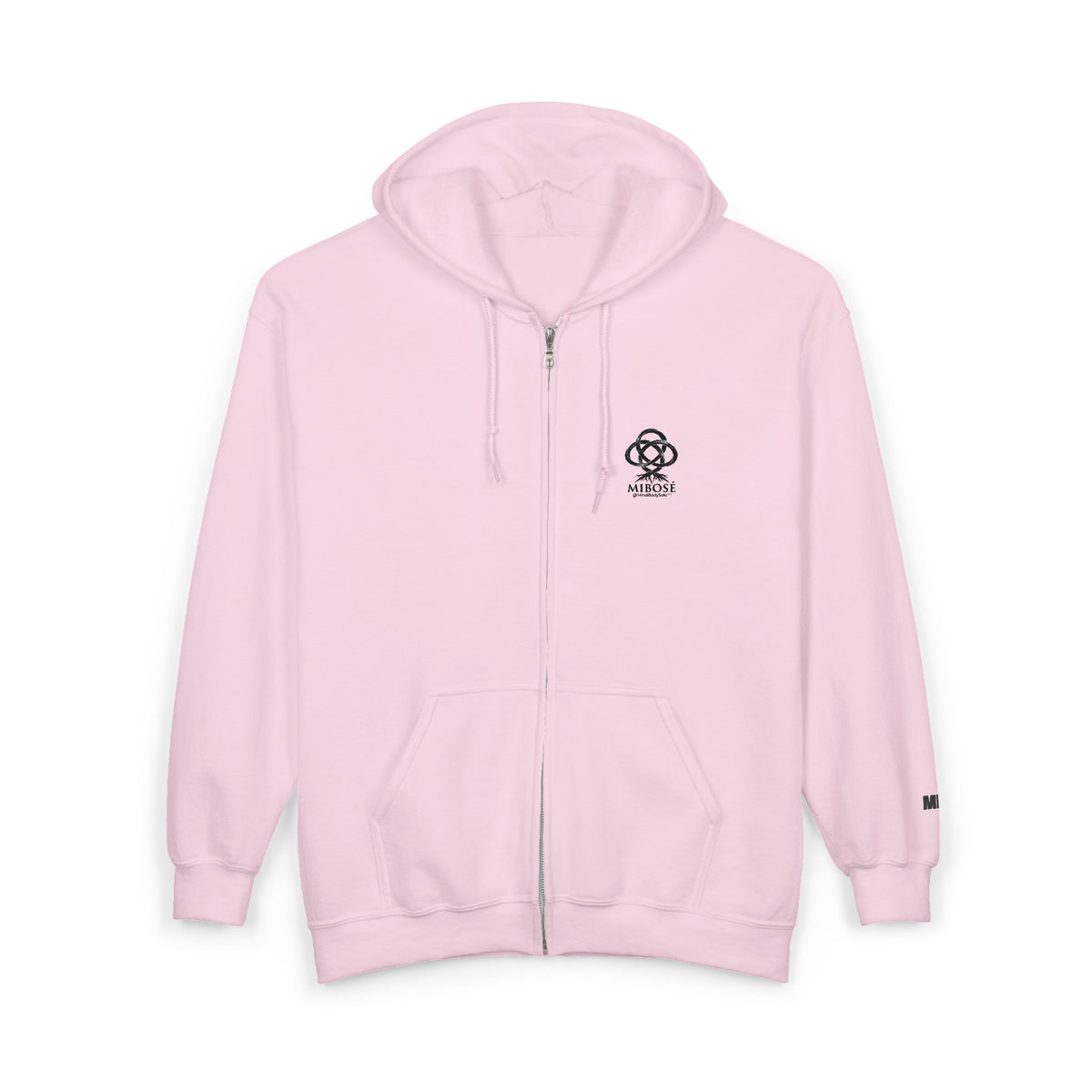 MIBOSÉ Skull & Crossbones Mini Logo Zip Hooded Sweatshirt