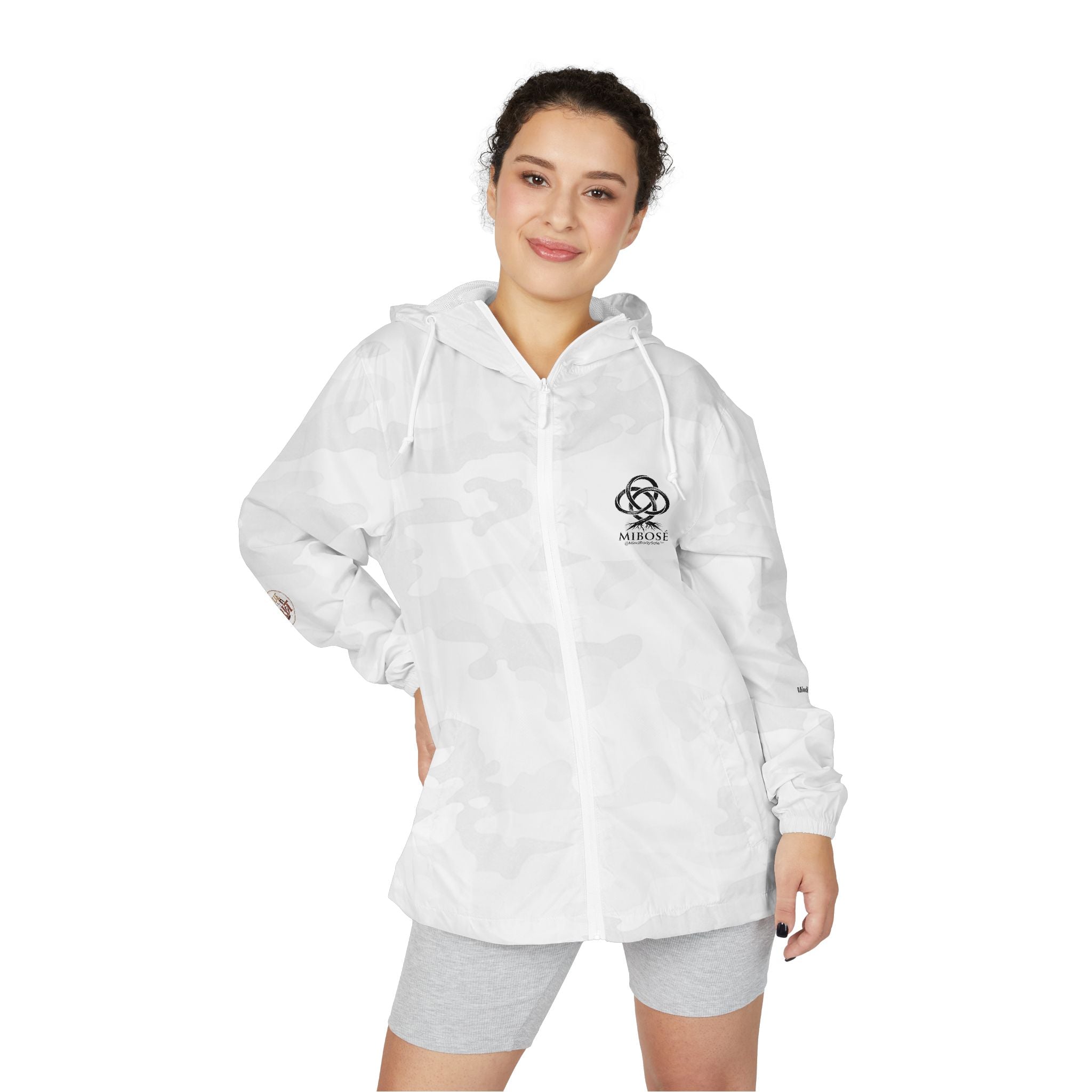 Windbreaker Jacket — "MIBOSÉ: Built From the Ground Up" White Camo