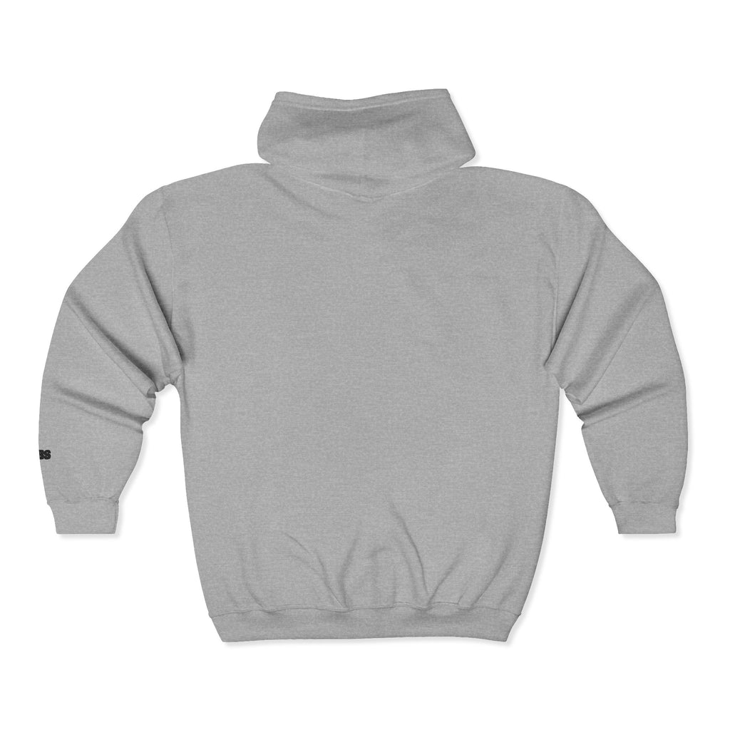 MIBOSÉ Skull & Crossbones Mini Logo Zip Hooded Sweatshirt