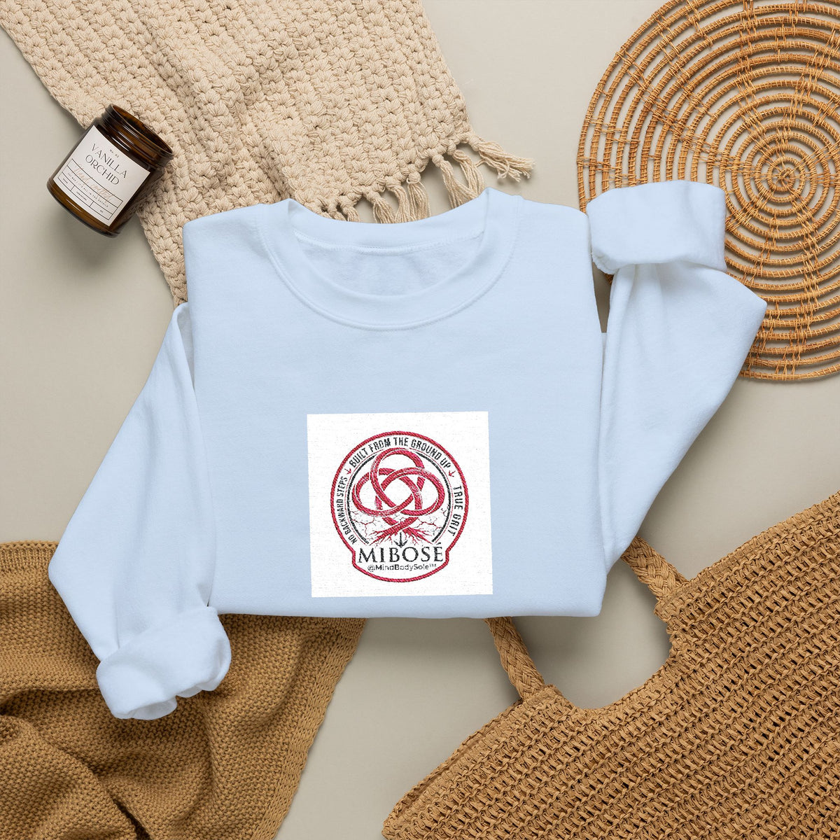 Love Knot Crewneck Sweatshirt — Minimal Heart Interlock Graphic
