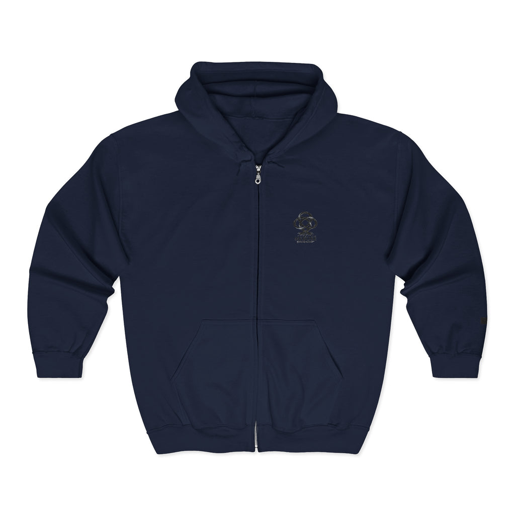 MIBOSÉ Skull & Crossbones Mini Logo Zip Hooded Sweatshirt