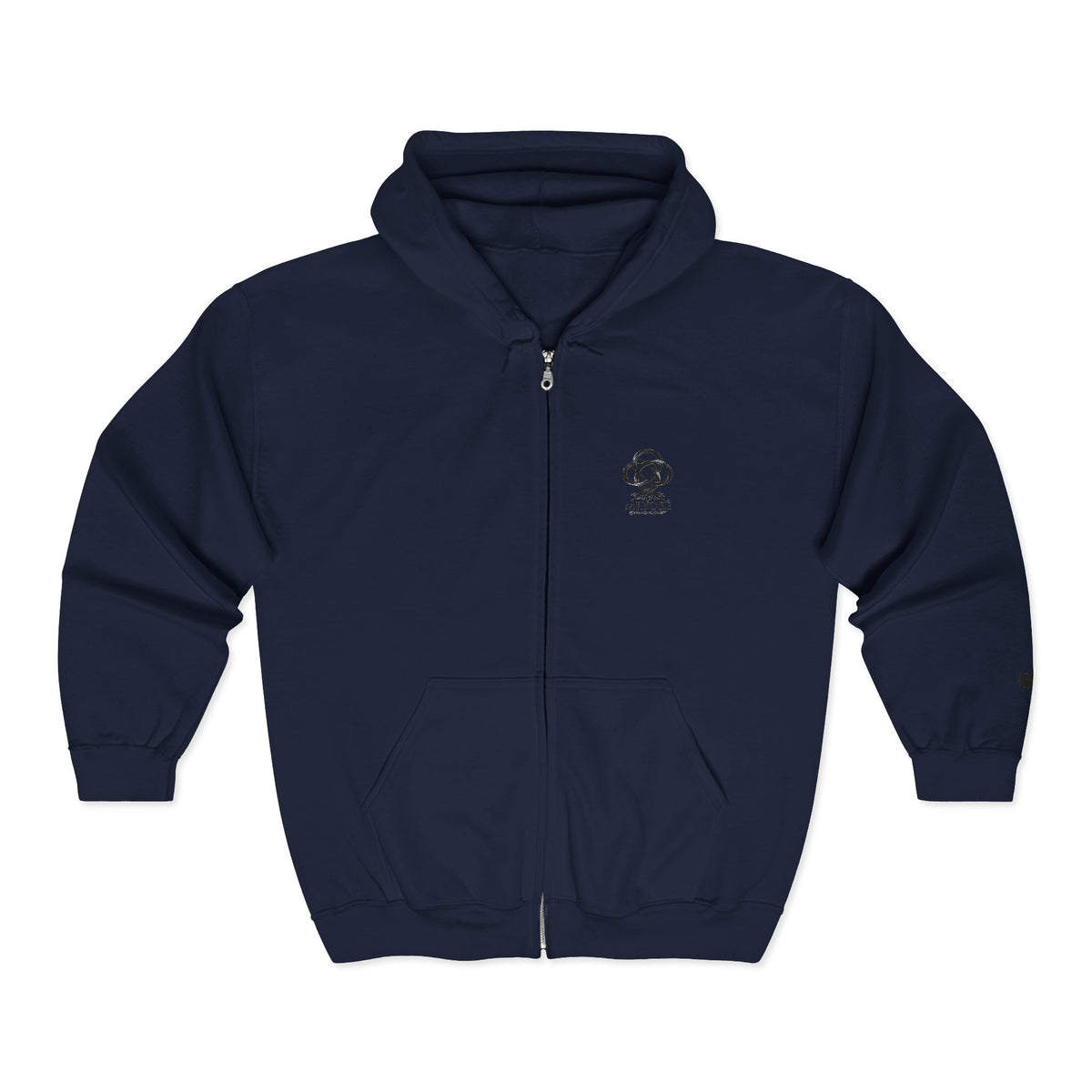 MIBOSÉ Skull & Crossbones Mini Logo Zip Hooded Sweatshirt